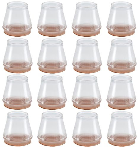 GXGM 16 Stück Stuhlbeinkappen Klein,Silikon Stuhlbeinschoner Rund,Schutzkappen Für Stuhlbeine Mit Umwickelte Filz,Filzgleiter Für Stühle (Fit:22-29mm)