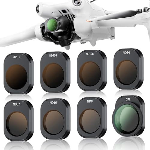 ND CPL Filters Kit for DJI Mini 4 Pro, 8 Pack CPL ND8 ND16 ND32 ND64 ND128 ND256 ND512 Polarizing Neutral Density Filters Sets, Compatible with DJI Mini 4 Pro Drone Lens Accessory