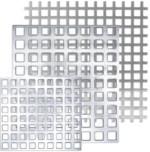 Elbemetall Lochblech Edelstahl 300 x 300 mm Stärke 1,50 mm/Metall Lochblech Quadratloch, 15 mm Lochabstand 10 mm Lochweite/Lochbleche aus 1.4301 Werkstoff/hochwertiges Lochblech aus Metall