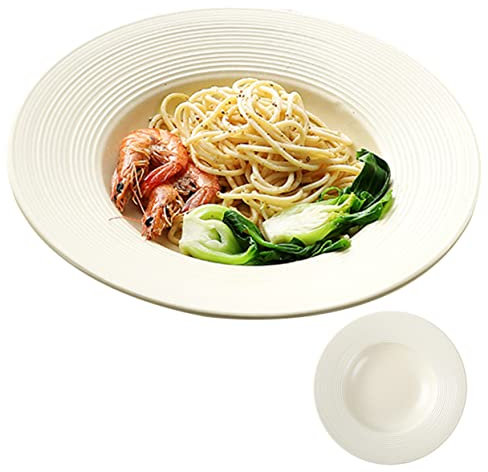 Garneck Plato De Cerámica Ideal Para Pasta y Ensaladas Decorativo Para Postres 1 Pieza