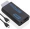 QTMMC Wii to HDMI Adapter Wii HDMI Adaptor Wii 2 HDMI 1080P/720P with 3ft Wii Cable to Hdmi, 3.5mm Audio HD Video Output Jack Adaptor for Smart TV with Wii Display Modes Black