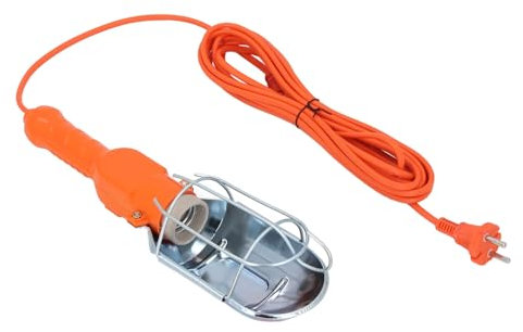 Handheld-Arbeitslichthaube, E27-Sockel, Einsteckbarer, Faltbarer Flutlichtschirm mit Hakenschalter, Einsteckbarer Lampensockel, 5 M Kabel für Garagen, Gebäude, Urlaub, Terrasse