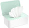Kolamom Boîte à Lingettes Distributeur, Boîtes de Papier Toilette Humide pour Bébés et Adultes, Boîte de Lingette Humides avec Couvercle pour l'extérieur, la maison et le bureau - Vert