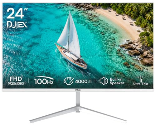 DJiEX 24 FHD 1920x1080p Gaming Monitor, 75Hz Refresh Rate, 16:9 Aspect Ratio, Ergonomic Tilt, Sync, Visual Experience for Work and Thu