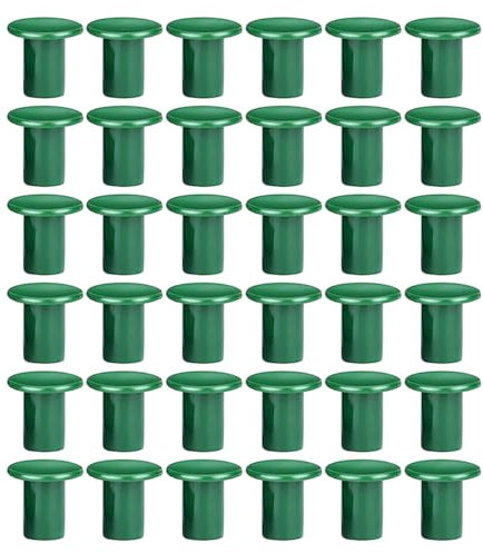 Laroal 36 Pezzi Tappi di Canna in Gomma Verde da Giardino Protezioni per canne di bambù per Bastoncini di bambù, canne, Pali per Piante