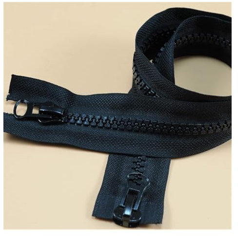 BPABDEITR 1 pz. Cerniera Doppia Aperta in Resina n. 8 con Denti grossi Multicolore, Larghezza 3,6 cm, Diverse Misure(Schwarz,70CM)