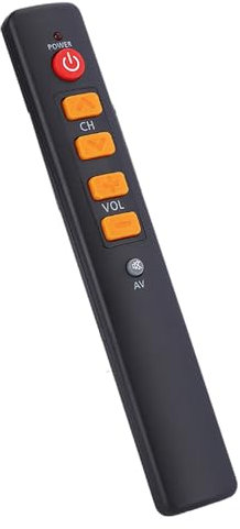 Vvikizy Remote Contrôleur, Télécommande Télécommande Gros Boutons Smart Learning Contrôle Universel pour TV, STB, DVD, HiFi, Magnétoscope avec Remplaçable (Orange)