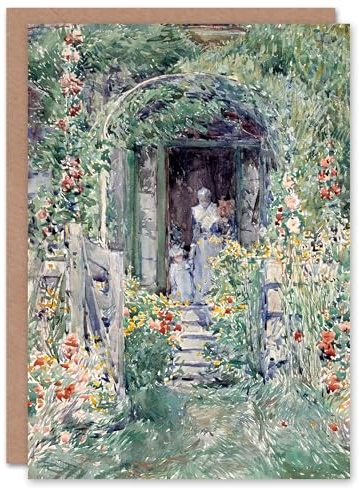 Artery8 Childe Hassam Art Card The Garden In Its Glory Floral Painting