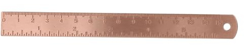 Guangcailun Kupferlineal, kleines gerades Messwerkzeug, elegantes Kupfermetallprojekt und Zeichnungen, metrische Maße, 150 mm lang und 17 mm breit