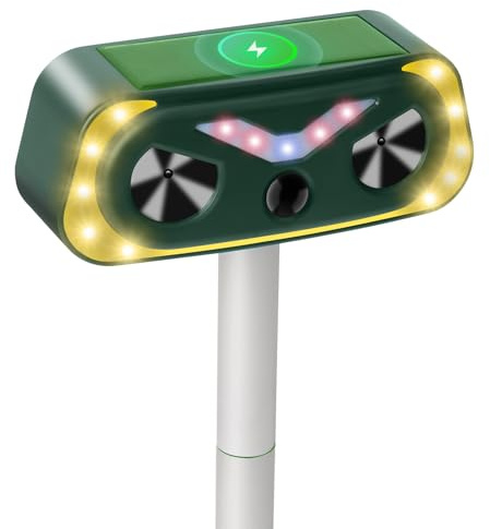 Cat Repellent Ultrasonic, Cat Repellent For Gardens Uk, Solar-Powered Animal Repellent With Pir Motion Sensor And Flash, Two Modes, Suitable For Farms, Gardens, Dogs, Cats, Birds, And Squirrels