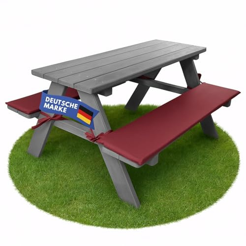 Coemo Robuste Kinder-Sitzgarnitur Outdoor mit 2 Polster, Farbe Grau