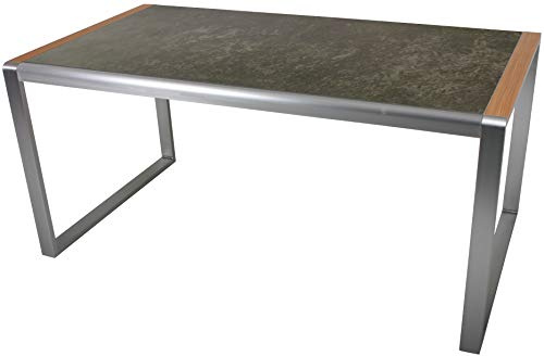 DELUKE Gartentisch Erika - Kunststoff, Teakbraun, 160x90x74cm | Terrassentisch Wetterfest Outdoor Tisch