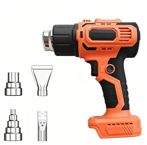 Pistola ad aria calda a batteria per Makita da 18 V, pistola ad aria calda senza fili, temperatura e flusso d'aria regolabili, display digitale LCD, asciugacapelli ad aria calda con 4 ugelli per