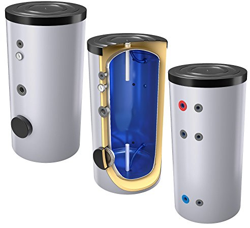 400 Liter emaillierter Warmwasserspeicher/Trinkwasserspeicher, ohne Wärmetauscher, inkl. Isolierung, Magnesiumanoden und Thermometer