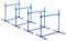 PawHut Agility Hürdenset Slalom Stangen Hunde Training Set 4 x Hürden, Kunststoff, Blau, 95x65x95cm
