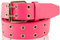 SCAMODA Doppelloch Nietengürtel mit Leder für Damen und Herren, Ösengürtel, versch. Farben, Größen, Breiten (Pink - 125/BW110 - Br. 3,5 cm)
