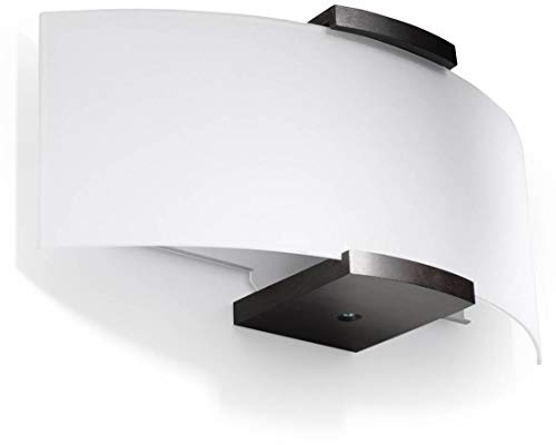 SOLLUX lighting Wandleuchte Innen - Wandlampe Holz Glas - 1 Flammig - LED Lampe Glühbirne - Wenge Weiß Emilio