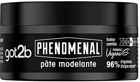 Got2b - PhenoMENal - Pâte Modelante Cheveux - Ne Colle Pas - Résultat Naturel - Fixation Contrôlée - Coiffant Cheveux - Pot 100 ml