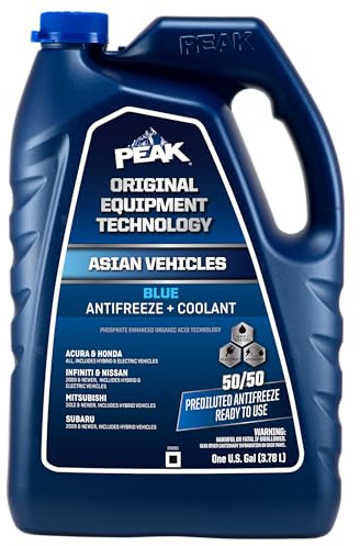 PEAK OET Extended Life Blue 50/50 Prediluted Antifreeze/Coolant for Asian Vehicles, 1 Gal.
