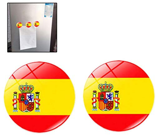 AMOYER Bandera 2pcs Imán De Nevera De Cristal Magnéticos Pegatinas Decor España
