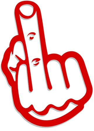 Decus Shop STINKEFINGER II XL 2455 (rot) // Sticker OEM JDM Style Aufkleber
