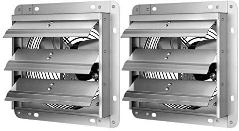 iPower 7 Inch Shutter Exhaust Fan Aluminum,High Speed,2-PACK, Silver