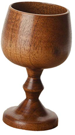 Inzopo Weinkelch aus Holz, handgefertigt, 13 cm, Braun