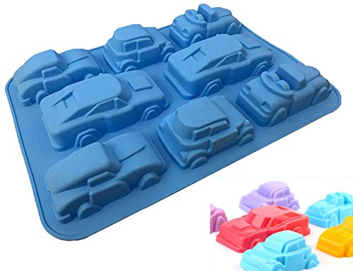 JasCherry Silikon-Bonbon und Schokoladenformen, 3D Karikatur Auto Silikonform Muffin Tablett Seifenform Backform für DIY Gelee, Kekse, Schokolade, Süßigkeiten, Käsekuchen, Muffin