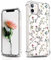 XIMIZU Case for iPhone 12 Pro,Compatible with iPhone 12 Case Shockproof Reinforced Corners TPU Bumper Protective Cover with Embossed Design 6.1 inch (Flower A01)