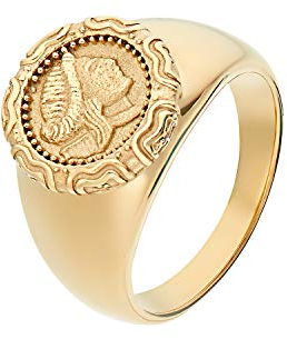 NOELANI Siegelring Edelstahl Damen Ringe, Gold, Münze, Kommt in Schmuck Geschenk Box, 2030645