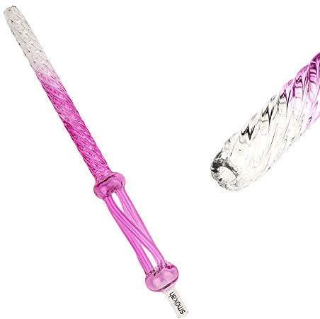 Mundstück von Smokah | Aus Glas für Shisha Wasserpfeife, ca. 35cm lang | Glasmundstück Curly in verschiedenen Farben, (Pink)