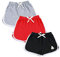 Rolanko Enfant Shorts Fille Sports Coton Danse Short Gymnastique Été D'entraînement Hot Pant pour La Course Lot De 2 (Gris Rouge Noir, Taille:120, 5-6 Ans)