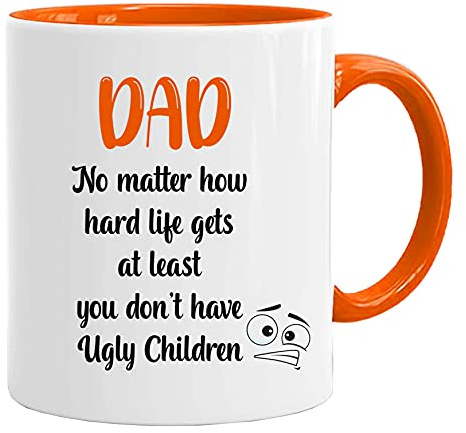 Funny Birthday Mug | Ugly Children | Birthdays Christmas Funny Gift Presents Celebration Novelty Old Large Heavy Duty Handle Dino Coated Dishwasher/Microwave Safe Sublimation Ceramic Birthday Gift