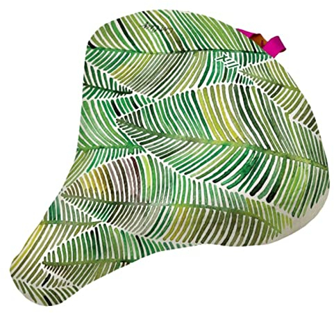 Liix Sattelbezug Tropical Leaves - Grün - Wasserdicht passt auf alle gängigen Sättel mit Polster