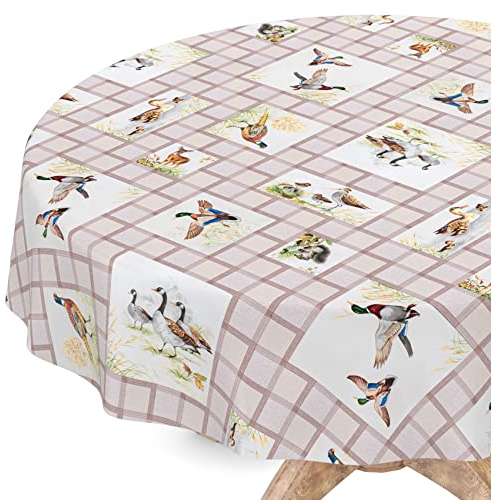 Tischdecke abwaschbar Wachstuch Wachstuchtischdecke Rund 120cm Schnittkante Jagd Motiv Gartentischdecke Wachstuch