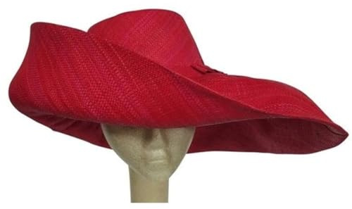 Pamela Invitada Boda Mujer Sombrero Ibiza Grande en Rafia de Madagascar Pamela Ala Larga 18 cm Moldeable Sombrero Playa Mujer Paja Madrina Boda, Pamelas para Bodas y Tocados, 10 Colores Disponibles