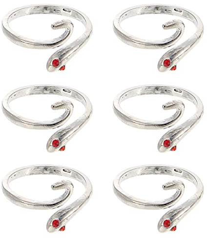 Ciieeo 6st Häkelring Pfau Fingerring Verstellbares Stricken Garnführungsfingerhalter Blockierbrett Häkeln Geflochtene Strickringe Sperrtafel Schäkel Legierung Einstellbar Nähwerkzeuge