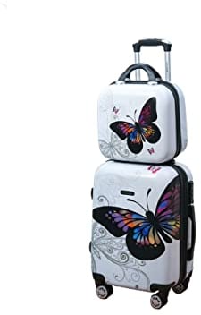 CELIMS - Valise Cabine avec Vanity | Valise en Polycarbonates | 55 x 36 x 23 cm | 4 roulettes Doubles | Cadenas TSA | Blanc