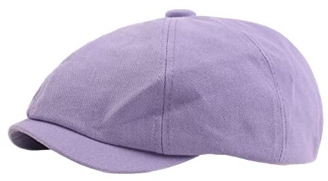 B-HOT Femme Casquette Gavroche Chapeau Octogonal Visière Newsboy Béret Casquettes Plates pour Homme B:Violet