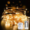 Aogled Stringa Luci LED a Batteria Mini Lampada a Fili di Rame 5M Bianco Caldocon Timer 50 LEDs Micro lucine per Interni ed Esterni per Natale | Stanza | Decorazione di Illuminazione | Giardino