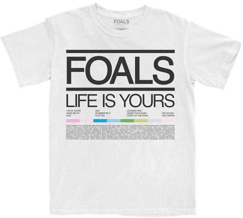 Foals 'Life is Yours Songlist' (White) T-Shirt (x-Large)