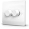 Belns Melns LED Dimmer Switch, Trailing Edge Double Dimmer Light Switch for Dimmable LED/Halogen Lights, Rotary Push On/Off, 2 Gang 1 Way/2 Way, 3-150 Watts, White