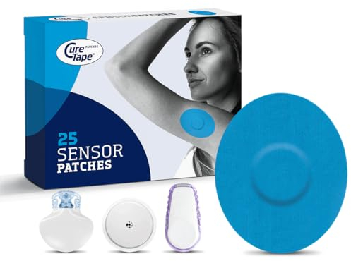 CureTape Patches - Sensor Fixierpflaster - Pflaster für Freestyle Libre, Dexcom und Medtronic Guardian Sensoren - 25 Stück(e) (Beige) (Beige) (Beige) (Beige) (Blu)