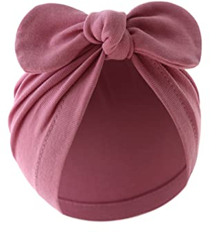 Newwyt Baby Beanie Mütze mit Schleife große Schleife Turban für Neugeborene Jungen Mädchen 0–12 m weich atmungsaktiv Kopfschmuck universell Fotomütze Baumwolle