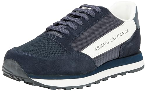Armani Exchange Herren Essential Osaka, Color Contrast Sneaker, Navy+ Off White, 40 EU