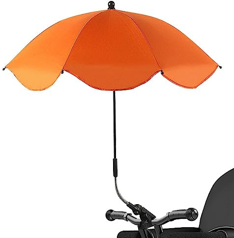 Parasol para cochecito universal, anti UV 50+, sombrilla para cochecito Bebe, parasol con pinza ajustable y brazo 360 °, para cochecito, bicicleta, silla ruedas, silla playa
