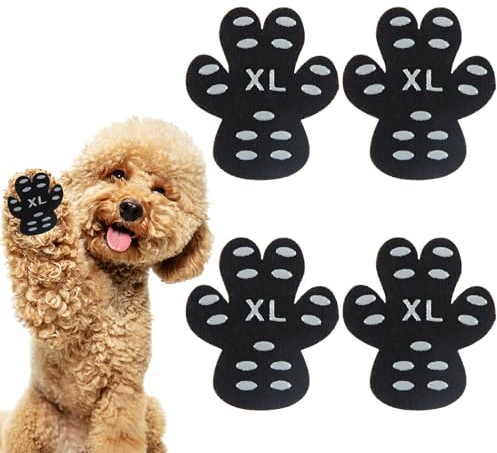 Darryy Anti-Rutsch Pfotenschutz für Hunde 24 Stücke,Selbstklebende Silikon-Gel Beständig rutschfest Traktion Hund Schuhe Hundeschuhe Hundesocken Ersetzen (XL)