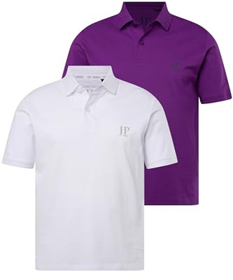JP 1880 Herren große Größen Übergrößen Menswear L-8XL Poloshirts, Basic, 2er-Pack, Piqué, gekämmte Baumwolle, bis 8 XL Pflaume 3XL 704317837-3XL