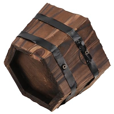 DIKACA 1stk Blumentopf Aus Holz Kleiner Holzeimer Rustikaler Blumeneimer Retro Holz Topf Eimer Blumentopf Whisky-pflanzgefäß Aus Holz Rustikaler Blumentopf Dekorativ Jahrgang Zubehör Büro