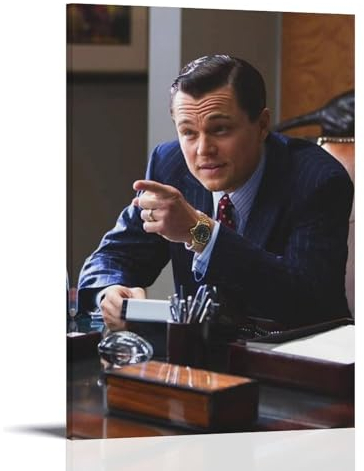 ENILSA The Wolf Of Wall Street Film Actor Leo Poster Dekorative Malerei Leinwand Wandkunst Wohnzimmer Poster Schlafzimmer Malerei,Wandkunst Bilddruck Moderne Familienzimmer Dekor 24x36inch(60x90cm)
